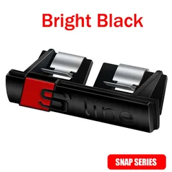 Sline Logo Front Grill Badge Emblem - Sleek Auto Styling Decoration (Bright Black)