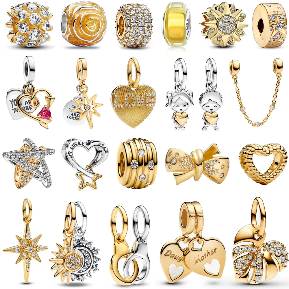 925 Sterling Silver Bow, Star & Heart Dangle Charms – Fits DIY Bracelets & Necklaces 1