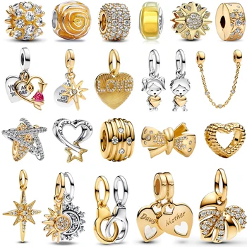 925 Sterling Silver Bow, Star & Heart Dangle Charms – Fits DIY Bracelets & Necklaces 1