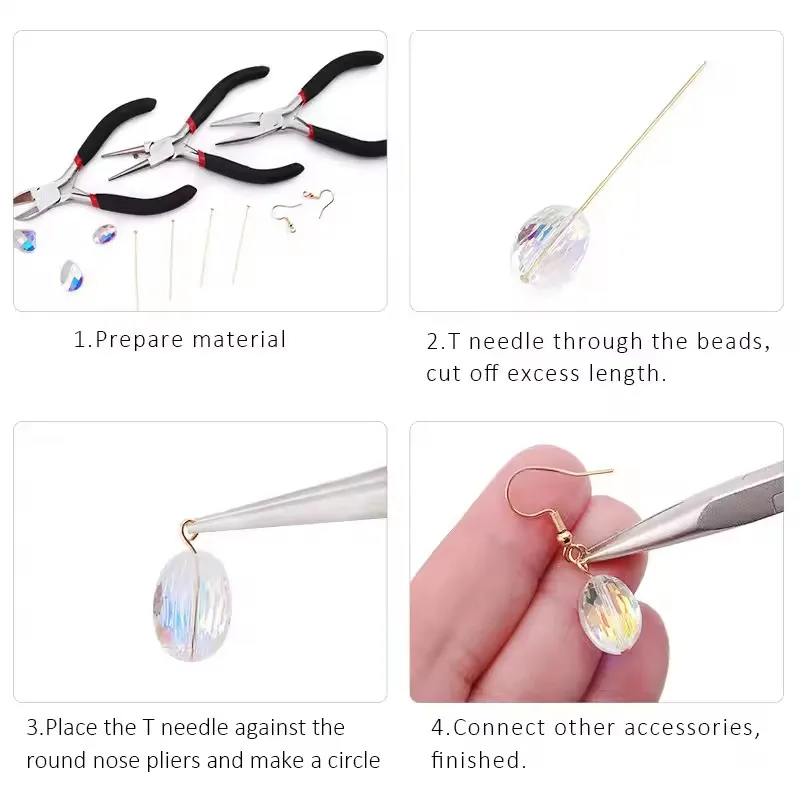Stainless Steel Flat Head Pins 20/25/30/40/50mm Earrings Findings Needles For Jewelry Making Findings Accessories DIY Supplies