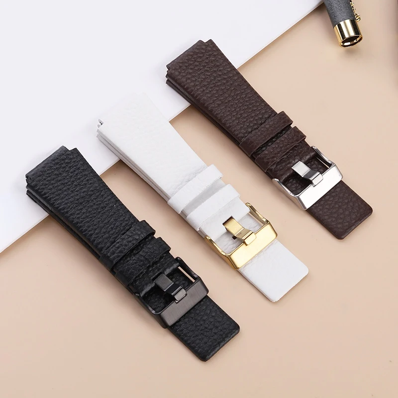 Premium Black Soft Calfskin Men's Chain Strap - High Quality and Durable Replacement Strap