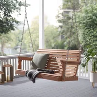 Porch Swing, Poly Lumber Outdoor Porch Swing, All-Weather Farmhouse Patio Swing That Never Rot and Fade 1