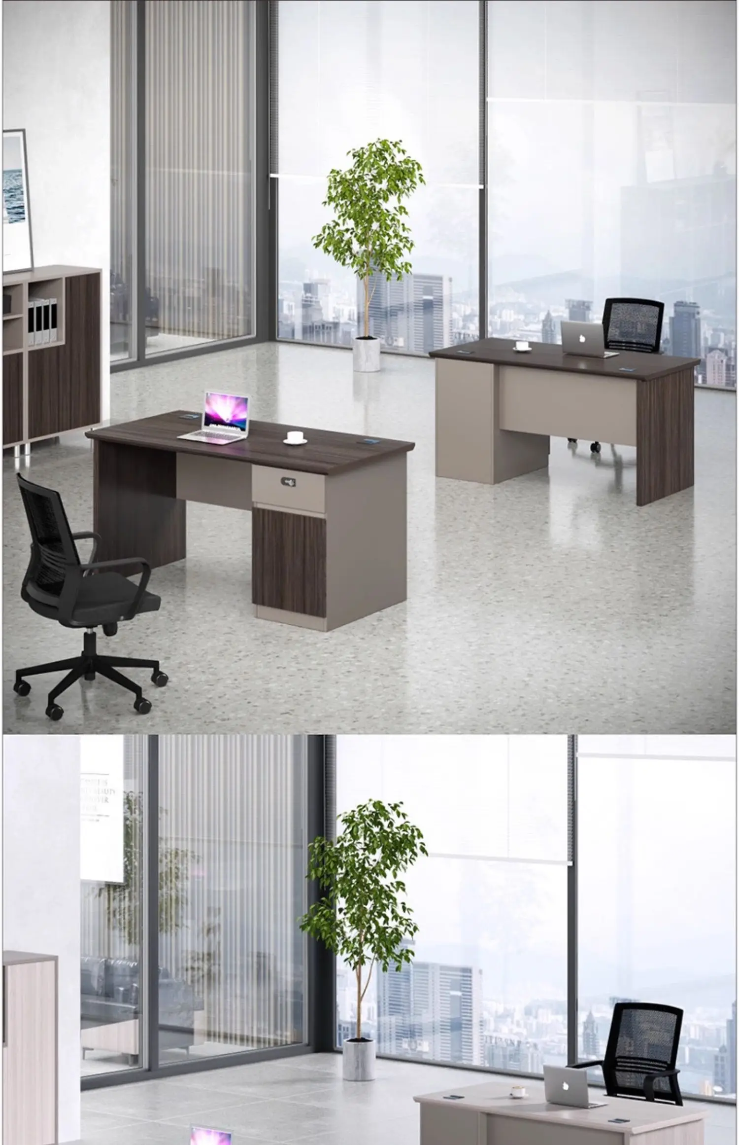 Description Picture 2 of itemModern Minimalist Computer Desk Tables Drawers Studio Storage Ideas Single Office Desk Wooden Arredo Ufficio Home Furniture