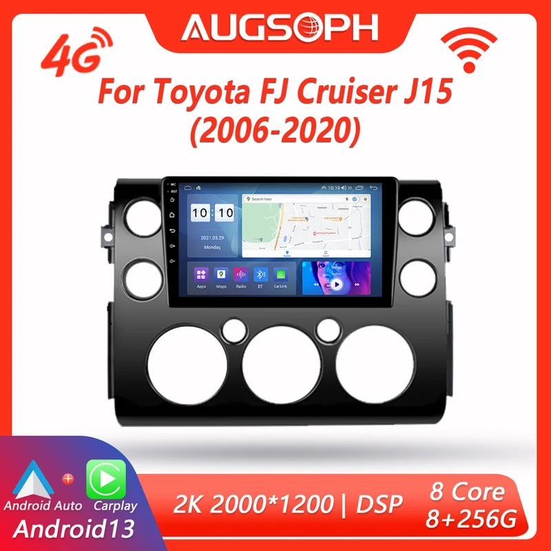 

Android 13 Car Radio for Toyota FJ Cruiser J15 2006-2020, 9inch Multimedia Player with 4G WiFi Carplay & 2Din