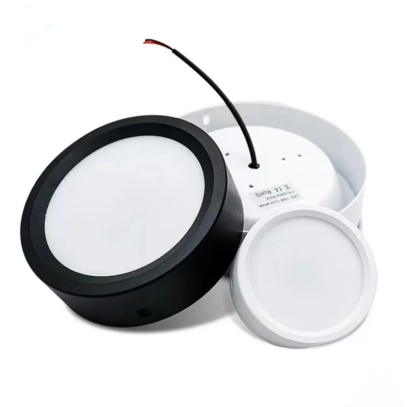 표면 장착 LED 천장 조명 원형 패널 램프, 따뜻한 흰색 스포트라이트, 가정용 LED 다운라이트, 9 W, 12W, 15W, 18W, 110V, 220V