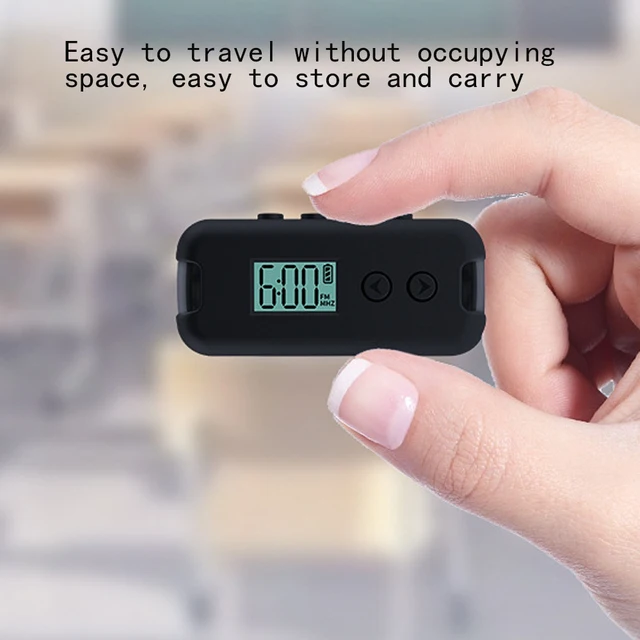 Pocket FM Radio Portable 50-108MHZ Radio Receiver with LCD Display 3.5mm Earphone Time Display Mini Radio 2*AAA Power Supply