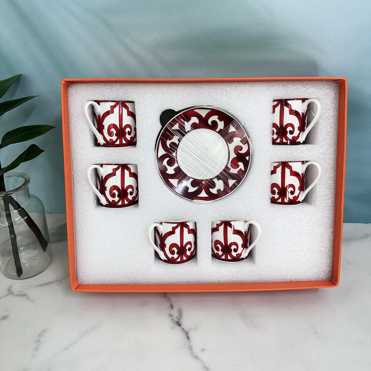 6 Pz Cinese Rosso 80Ml Ceramica Tazza Da Caffè Espresso Isolamento Nespresso Pixie Tazza Di Caffè A Forma Di Capsula Carino Tazza Termica Tazze Da Caf