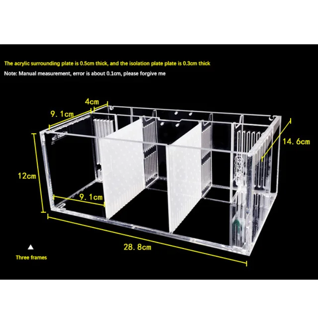 Acrylic Isolation Fish Tank with Multiple Compartments Stacked and Transparent Breeding Box Goldfish Fighting Fish Viewing Tank 5