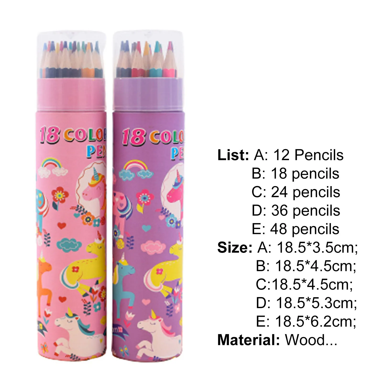 12/18/24/36/48 Pcs Colored Pencil Multiple Color Sketching Pencil Art Supplies Drawing Pen Stationery lápices lapices de colores