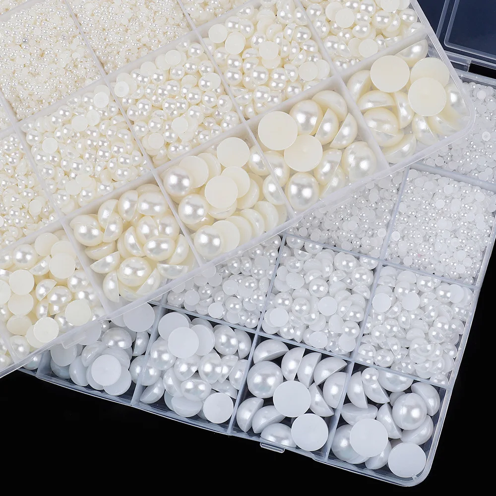 11330Pcs/Box Half Round Beads Flatback Rhinestone For Handmade Nail Art Gament Hat Decoration
