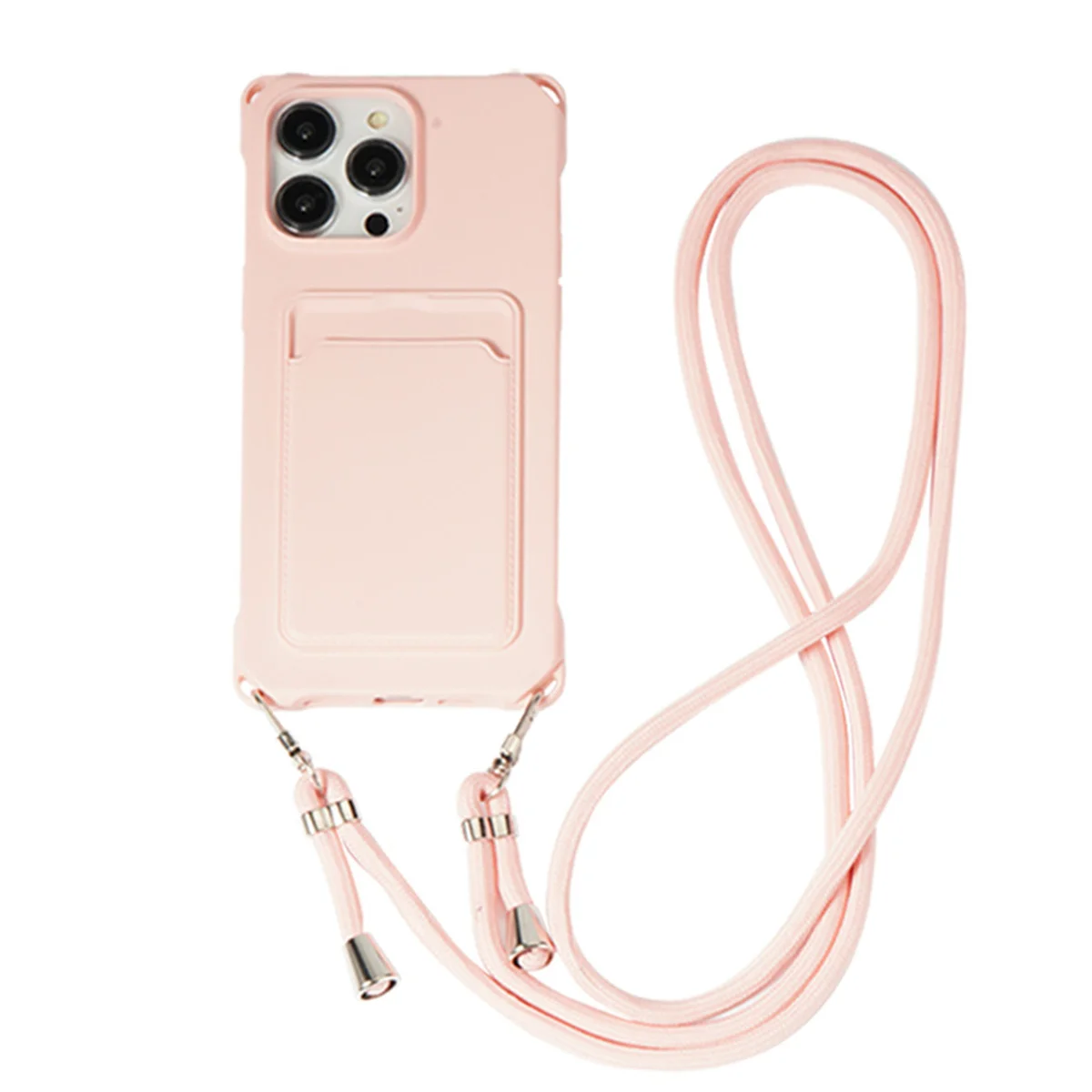 Versatile Crossbody Lanyard Wallet with Card Holder and Silicone Phone Case