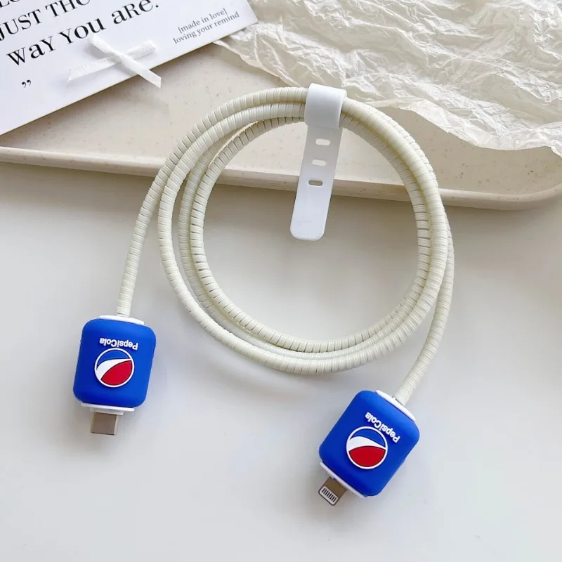 Cartoon Data Cable Protective Case Suitable for Apple Huawei Charging Cable Universal Drop Resistance Protector Organizer