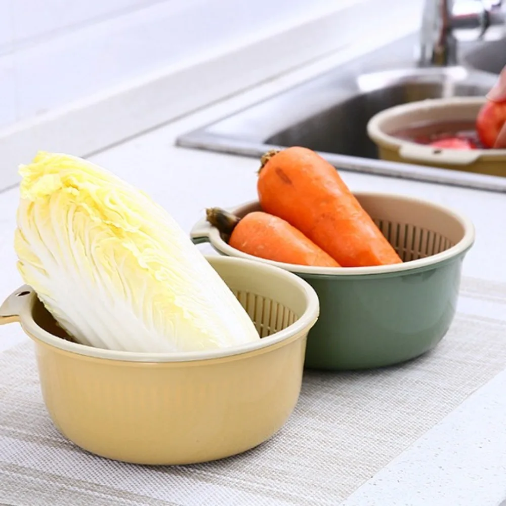 سلة تصريف مطبخ بطبقة مزدوجة ، غسيل و تجفيف متعدد الوظائف ، حاويات تخزين ، حاويات 2 في 1