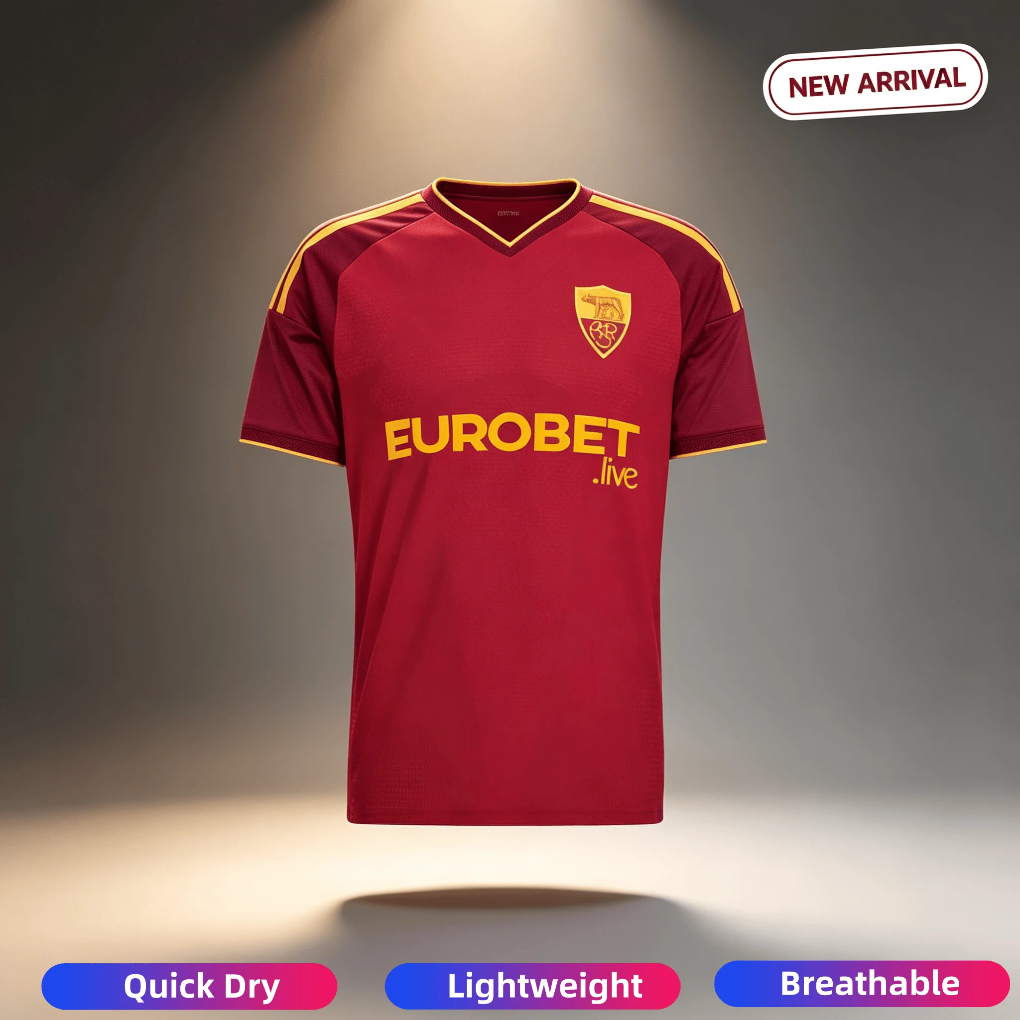 Heißes Herren- und Damen-Roma-Oversize-Fußballtrikot mit kurzen Ärmeln, Y2K-Streetwear, Performance-Fußball-T-Shirt, Fan-Freizeit-Sport-T-Shirt 26