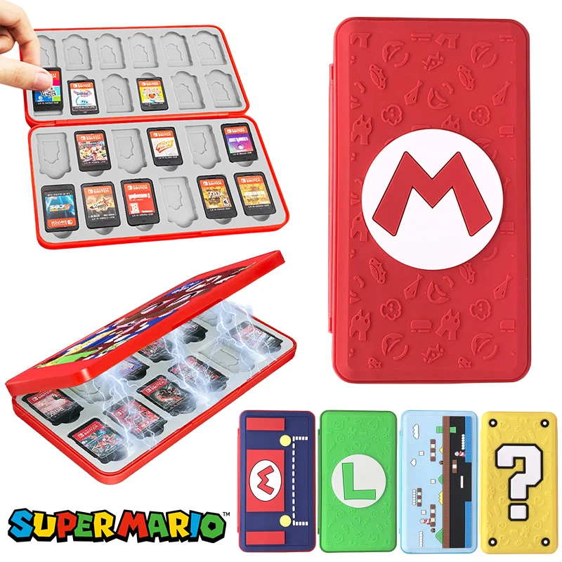 24 In 1 Super Mario Bros Game Card Tf Storage Case Per Switch Nintendo Oled Ns Lite Game Card Holder Scatola Protettiva Magnetica