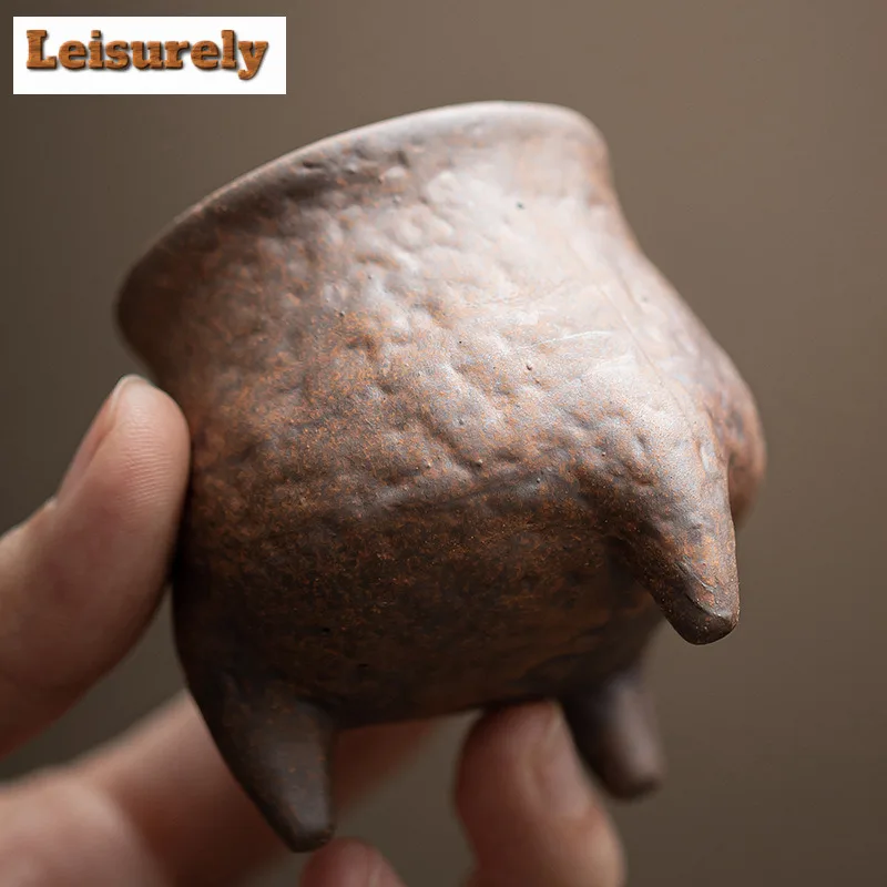 Old Rock Mud Three Legged Incense Holder Luxury Incense Waterfall Incense Burners Consecrate Censer Teaware Decoration Supplies