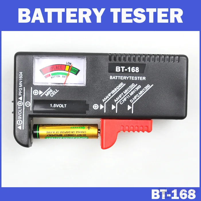 BT-168 AA/AAA/C/D/9V/1.5V batteries Universal Button Cell Battery Colour Coded Meter Indicate Volt Tester Checker Power