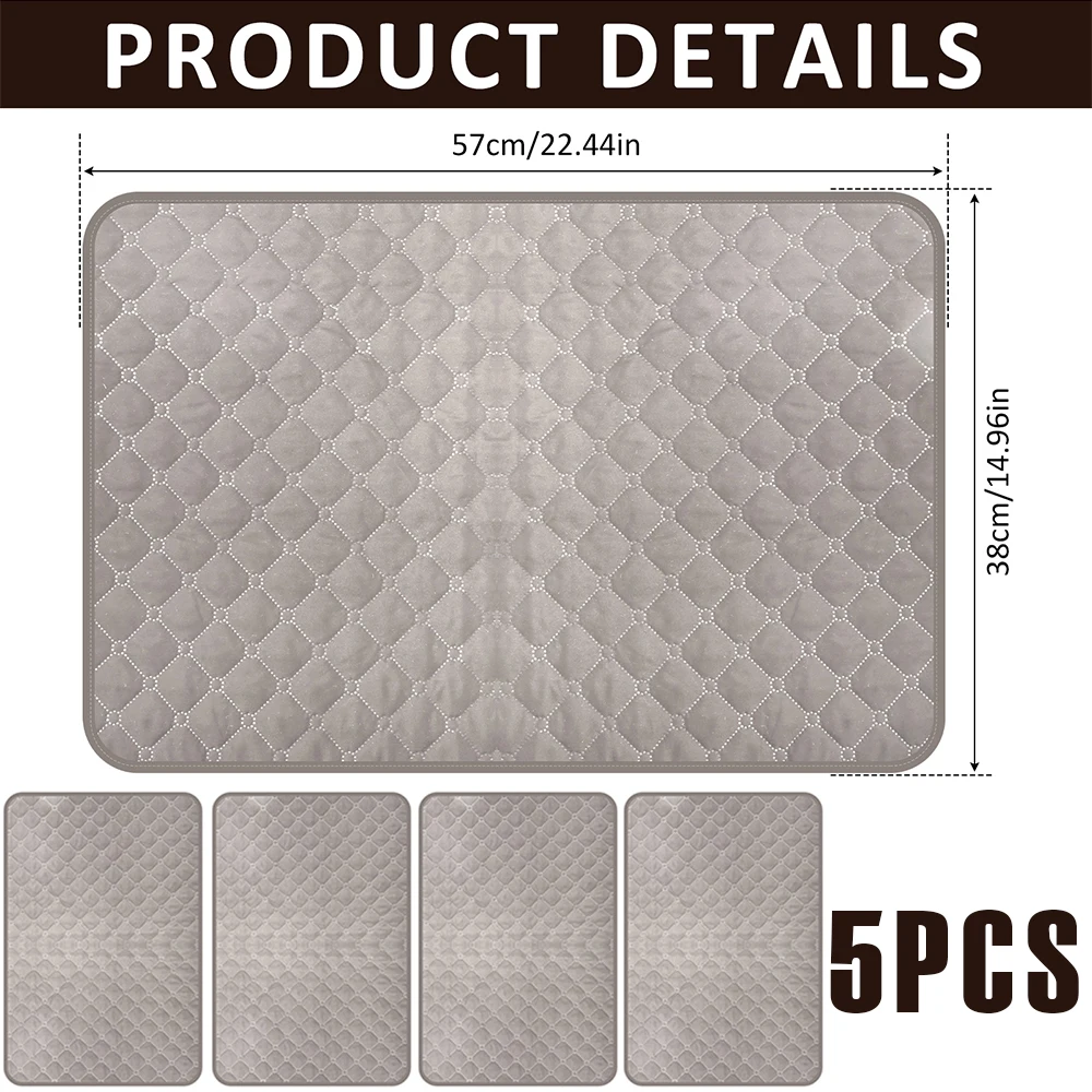 Sofa Kopfschutz 5-teilig - Polyester Bezug 57x38cm Hellgrau