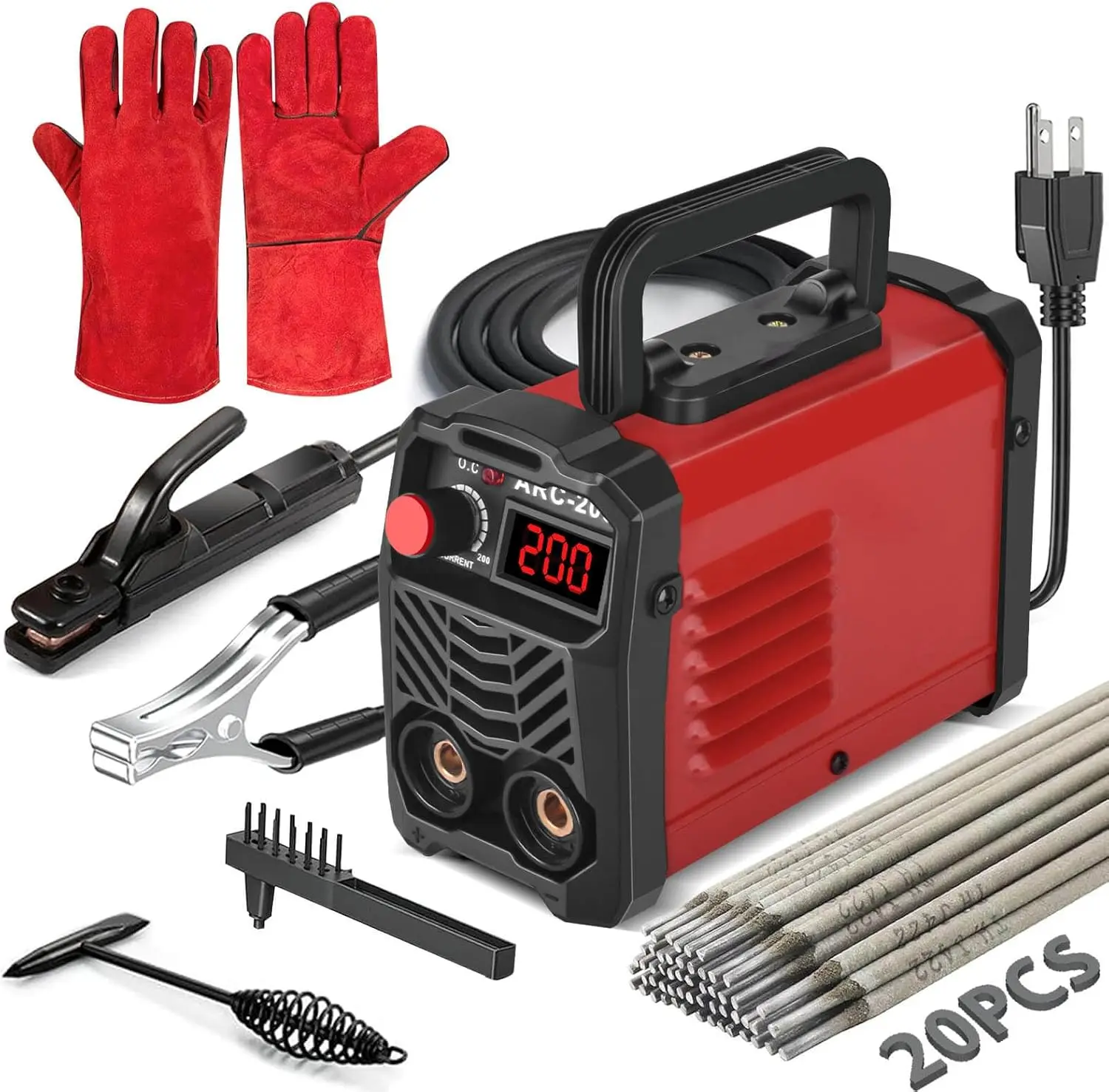 200Amp 20PCS Rods Stick Welder, Super MINI Portable Welding Machine, IGBT Inverter Welder Machine 110V with Hot Start Arc Force