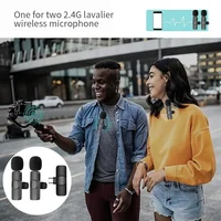 Microphone Lavalier sans fil 2.4G, Mini micro pour enregistrement Audio et vidéo, pour iPhone, Android, diffusion en direct, téléphone de jeu avec récepteur 2