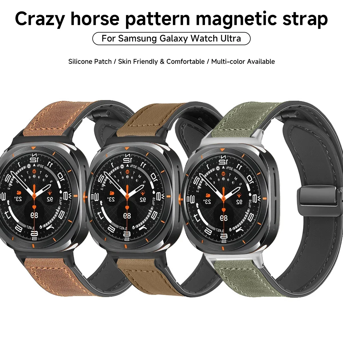 삼성 갤럭시 시계 울트라 47mm 마그네틱 스트랩 여성용 가죽 밴드 갤럭시 울트라 smartwatch 팔찌 Quick Fit Correa