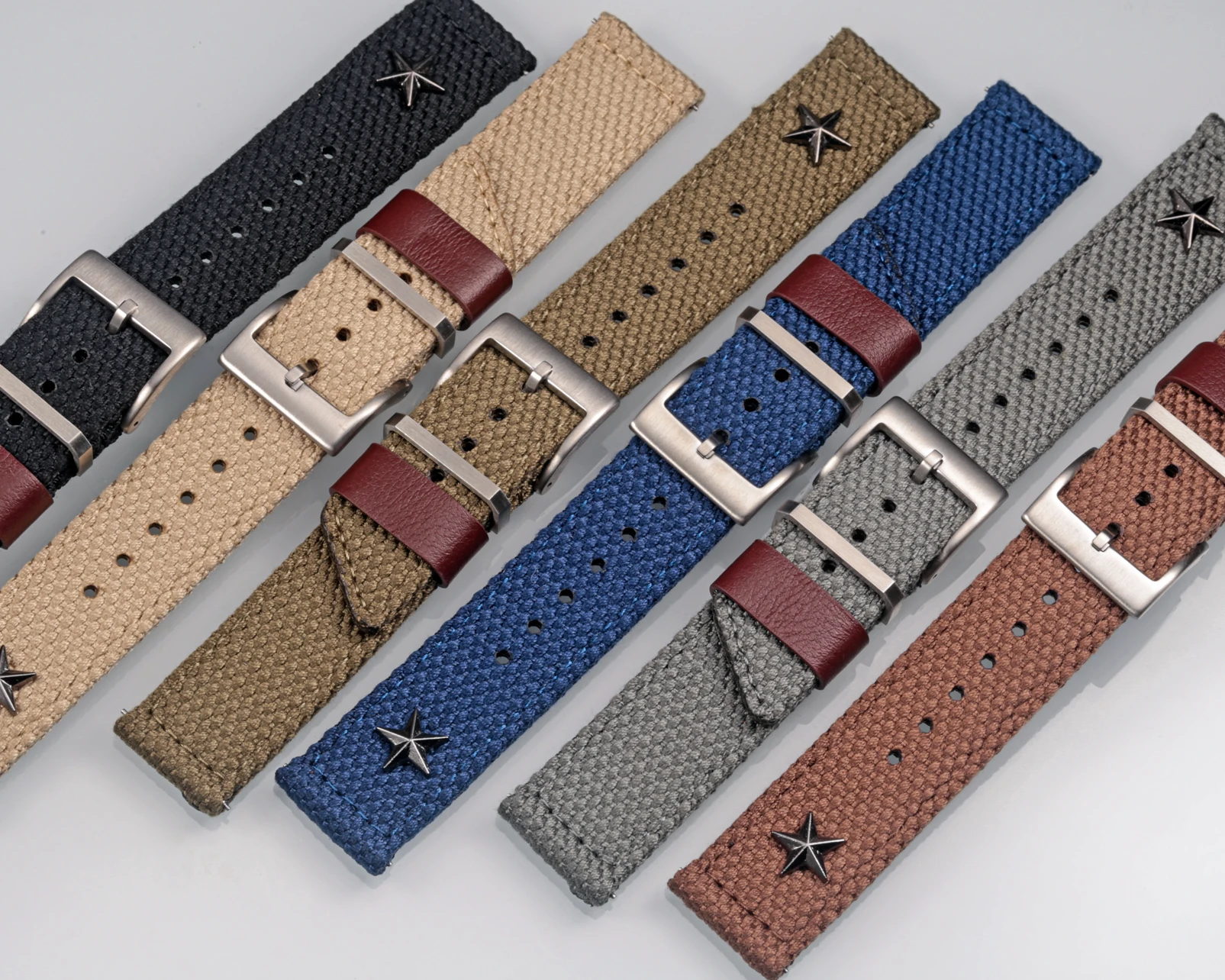 Hemsut Vintage-Style Quick Release Military Canvas Watch Band