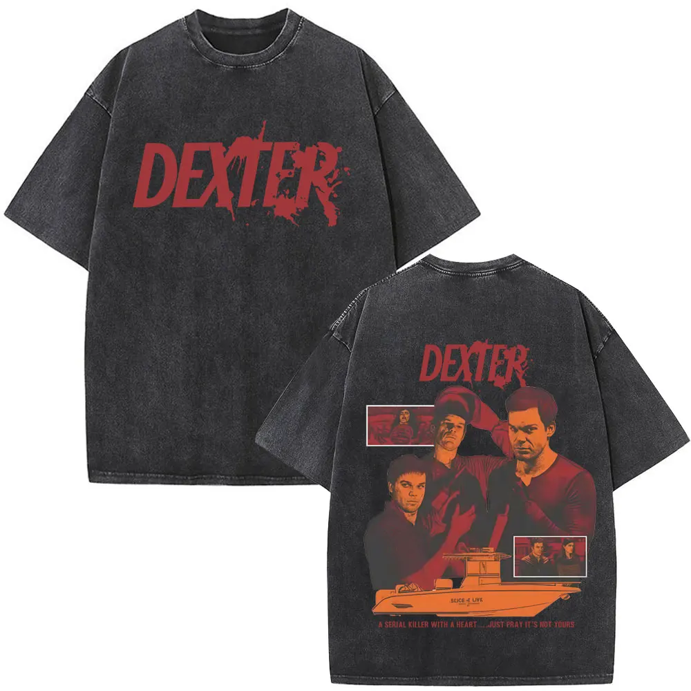 Dexter Morgan Harry's Code Vintage Washed T-Shirts Herren Damen Kleidung Lässige Oversize T-Shirts Retro Gothic Baumwoll-T-Shirt – Detail 9