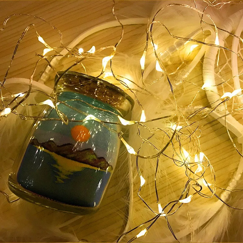LED String Lights Decorative Lights LED Fairy Lights 10LED 1m Waterproof Copper Wire Battery Operated Wedding Party Christmas Decoration