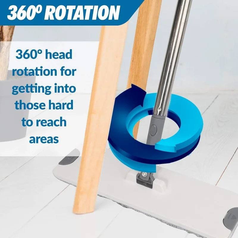 X3 Mop, Separates Dirty and Clean Water, 3-Chamber Design, Flat Mop and Bucket Set, Hands Free Home Floor 6