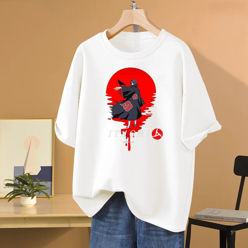 

Anime Naruto T-shirt Uchiha Itachi Printed Men's and Women's T-shirt Leisure Sports Street Student Couple T-shirt