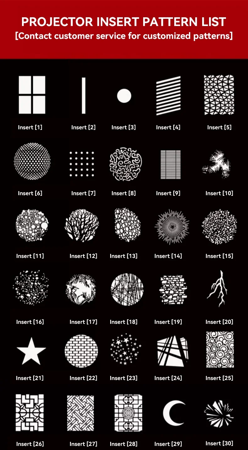 OT1 Graphic Cards for Snoot Optical Condenser Background Projection Graphic 10pc