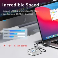 ORICO 10Gbps USB 3.2 Docking Station Hub Type C Splitter PD60W Charging Adapter Multi 4/7 Ports Switch For PC Laptop Accessories 2
