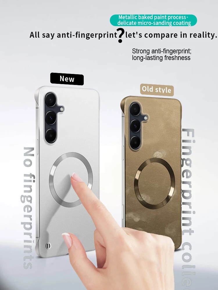 Ultra Thin Matte Metallic Paint Magnetic Case with Wireless Charging