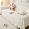 Woven Cotton Sofa Cover Blanket Solid Color Non-slip Sofa Towel for Living Room Furniture Decor Tapestry Couch Cover With Tassel 1