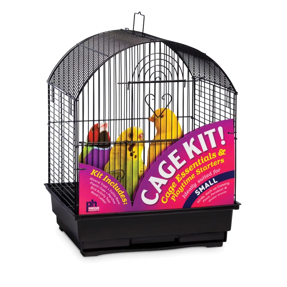 

Round Roof Black Bird Cage Starter Kit 91101 Durable Clean Easy Suitable for Indoor and Outdoor Suitable for Small Birds