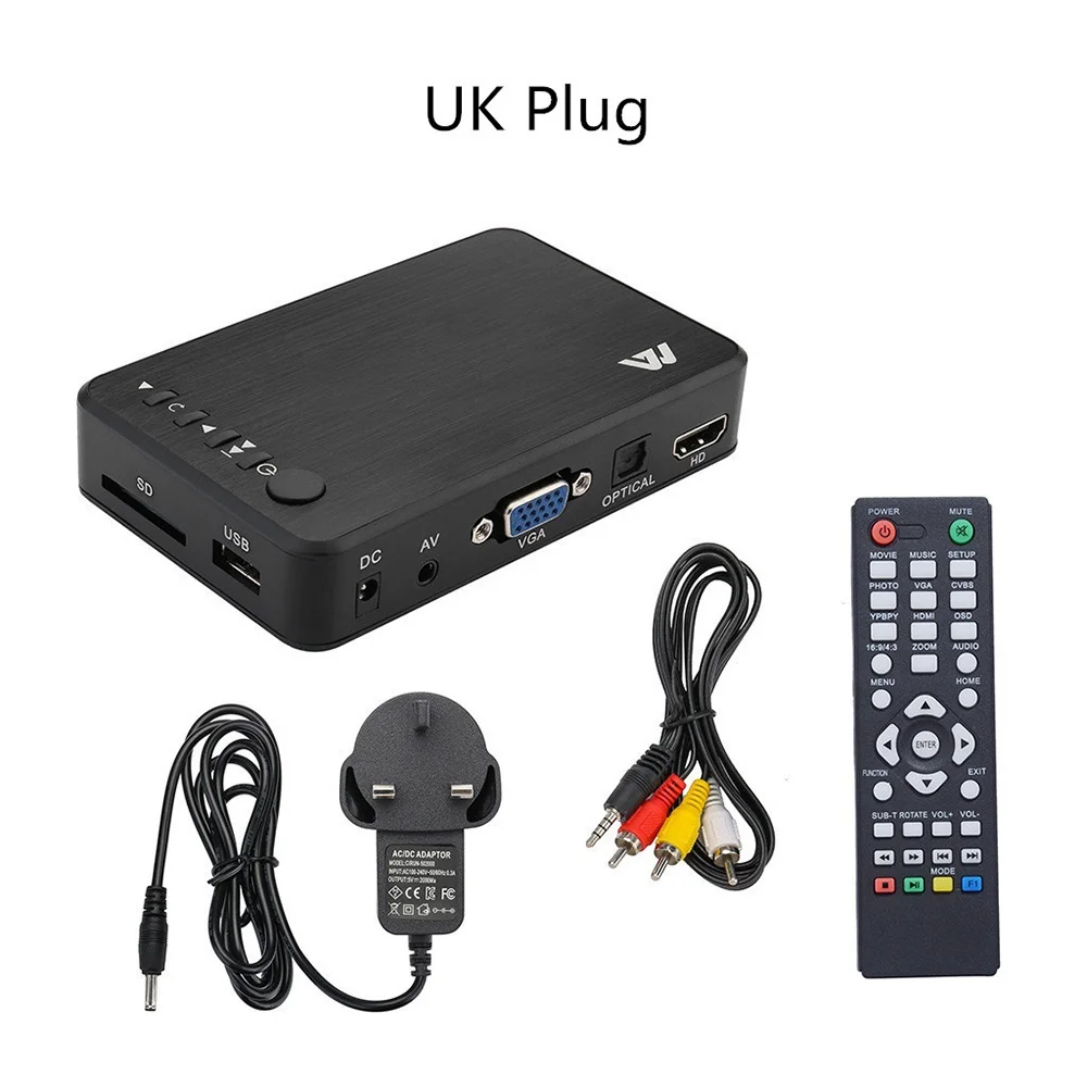 Media Autoplay Full Hd Mini Multimedia Player For Car Hddk6 Hdd Media Player HDMI-compatible Hd Vga Av Output Usb External 1080p media player