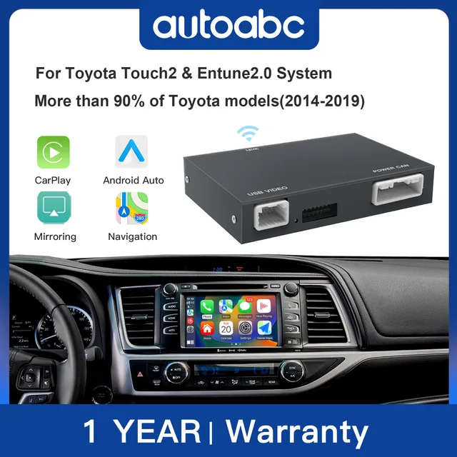 AUTOABC 2025 Carplay sans fil pour Toyota Auris C-HR 2014-2018 avec fonctions AirPlay de lien miroir automatique Android 1