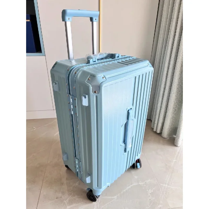 Large Capacity Aluminum Frame Luggage 32-Inch Universal Wheel Password Suitcase with Cup Holder and Rechargeable Travel Products