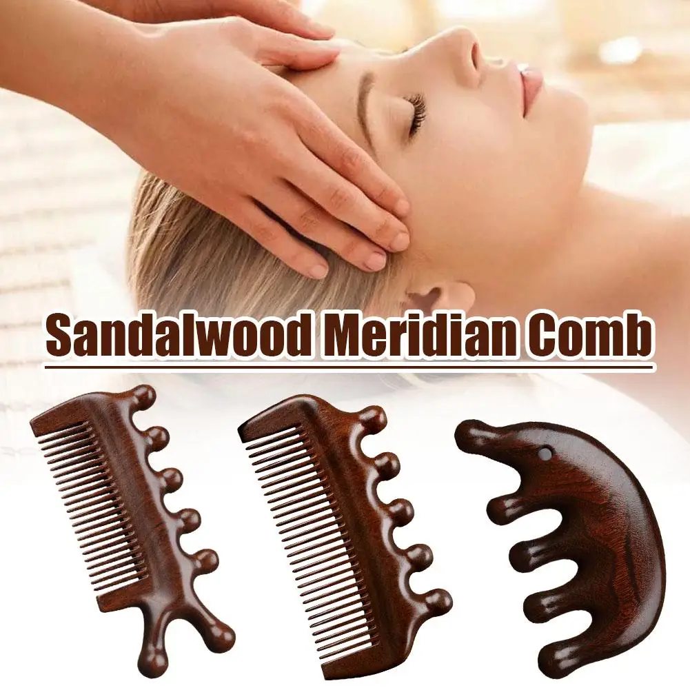 

Body Sandalwood Meridian Comb Five Wide Tooth Comb Therapy Blood Acupuncture Circulation Smooth Anti-static Hair F4q9