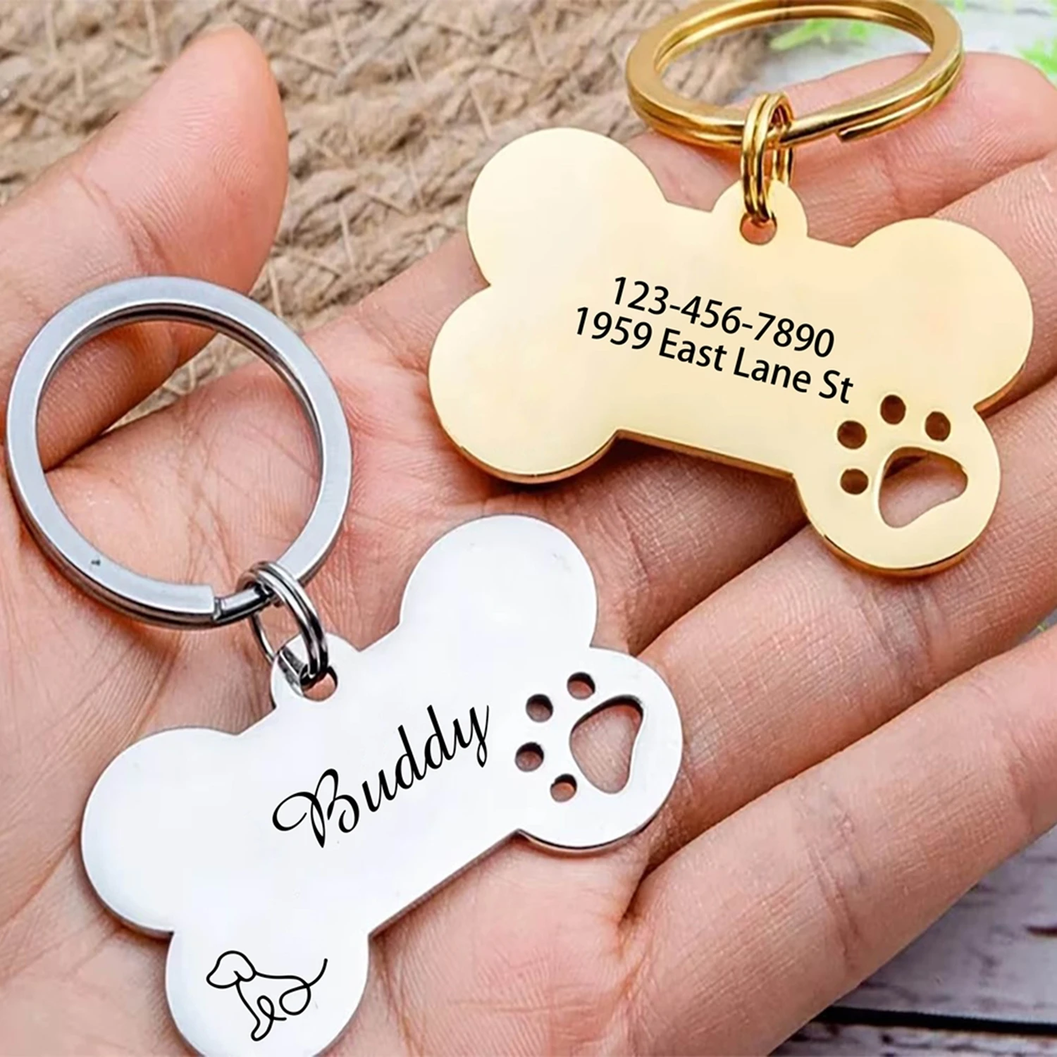Dog Sign 1 pc Custom Name and text Personalized Dog Tags ID Collars With Name