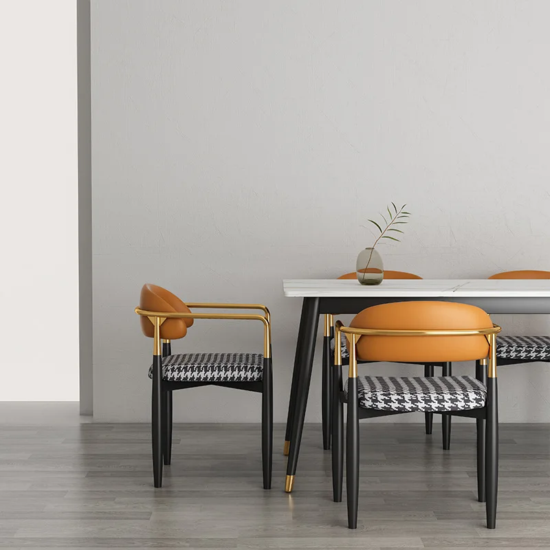 

Luxury Dining Table Chair Modern Accent Relaxing Leather Dining Armchair Fashionable Cadeiras De Jantar Kitchen Furniture CC50CY