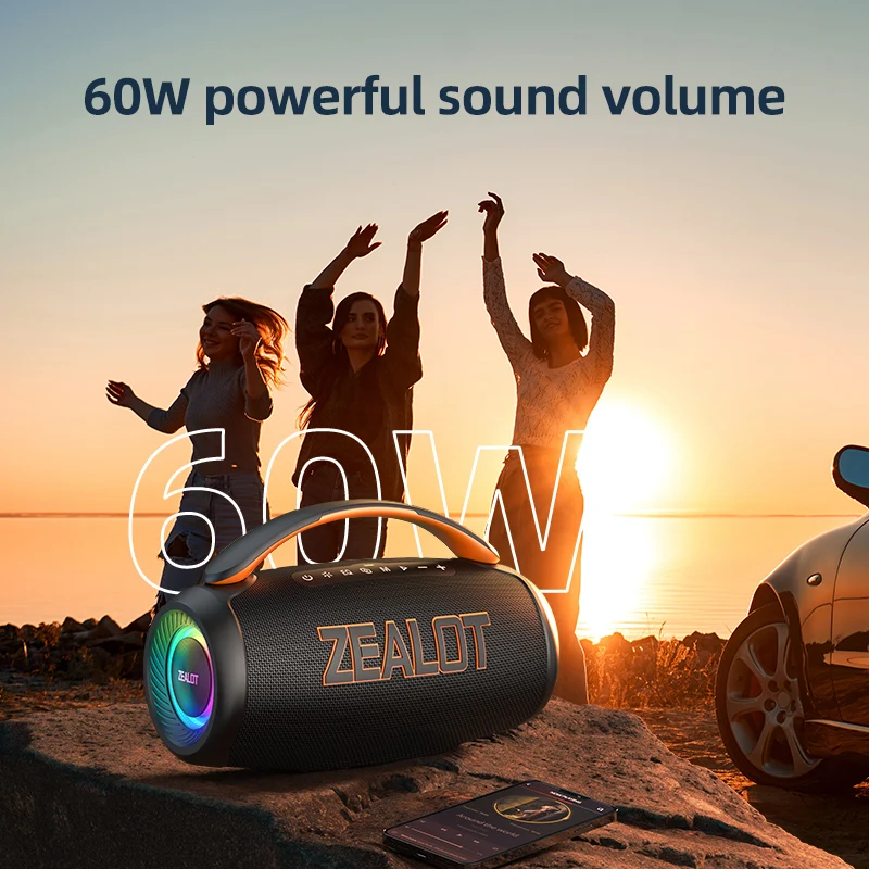 ZEALOT-P12 Speaker 60W Portable Bluetooth Speaker with IPX6