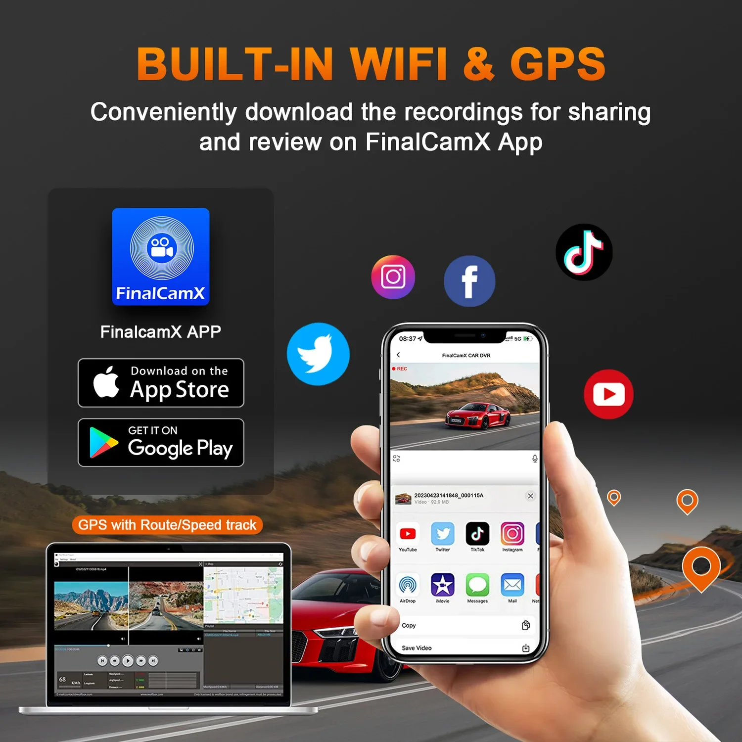 Dash Cam Krunia 2K Wi-Fi - Mini Telecamera Auto, Visione Notturna, Parcheggio 24h, Supercondensatore - Foto 6