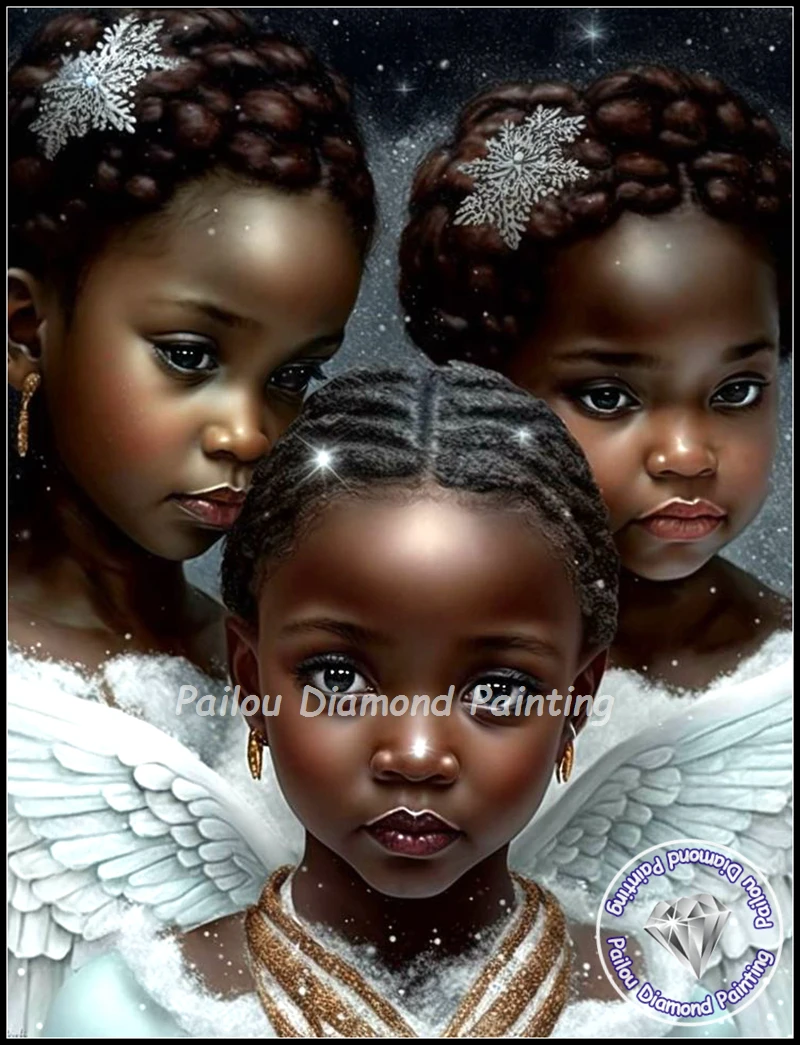 African American Baby Angels Art