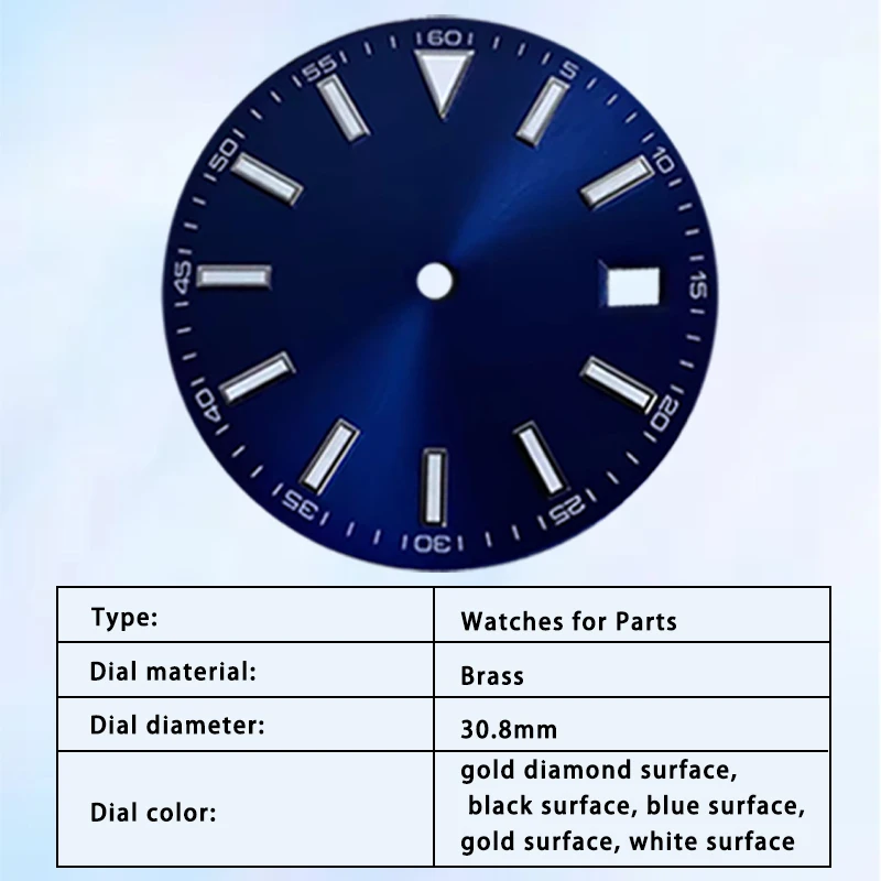 Watch Repair Parts 30.8mm Brass Material Waterproof Scratch Resistant Dial Unisex Fits NH34 NH35 Movement