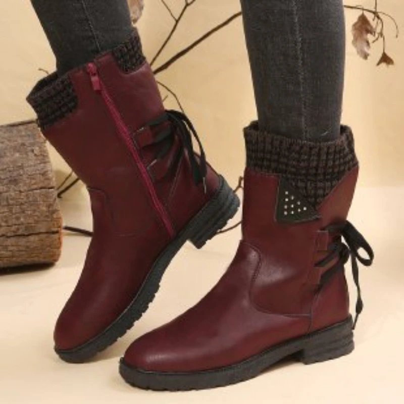 36-43 Winter Mid-Calf Women Boots Ladies Shoes Fashion Snow Boots for Women Shoes Thigh High Suede Warm Platform Shoes Botas