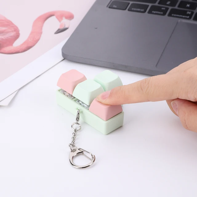 Nosiny 24 Pcs Keyboard Fidget Keychains - Translucent Stress Relief Toys For Adults & Teens