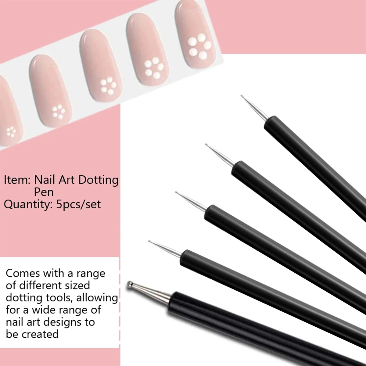 Ball Embossing Stylus Embossing Tracing Pen Metal Score Tracing Pen Nail Dotting Tool DIY Nail Design Transfer Painti 5 Pack