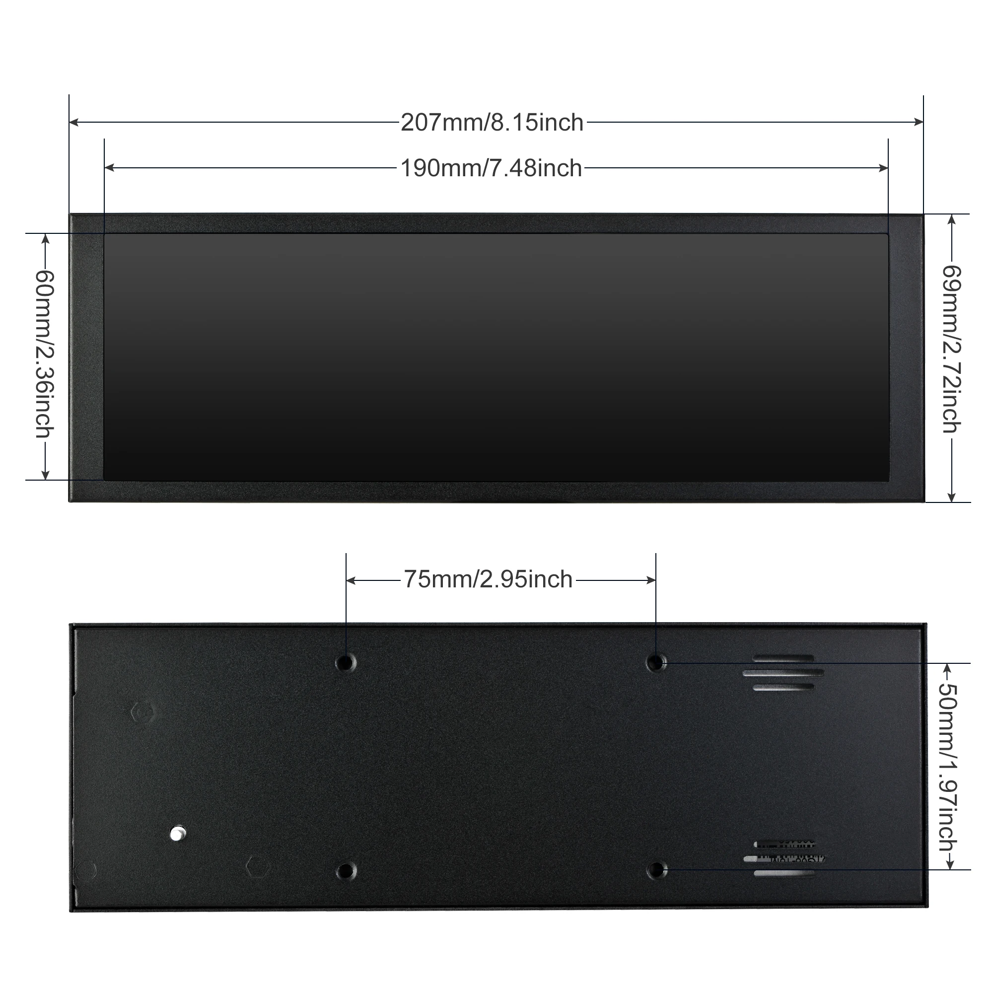 Display, 1920x480 IPS tela secundária, Raspberry PI 4, 3, Aida64, 7.84 