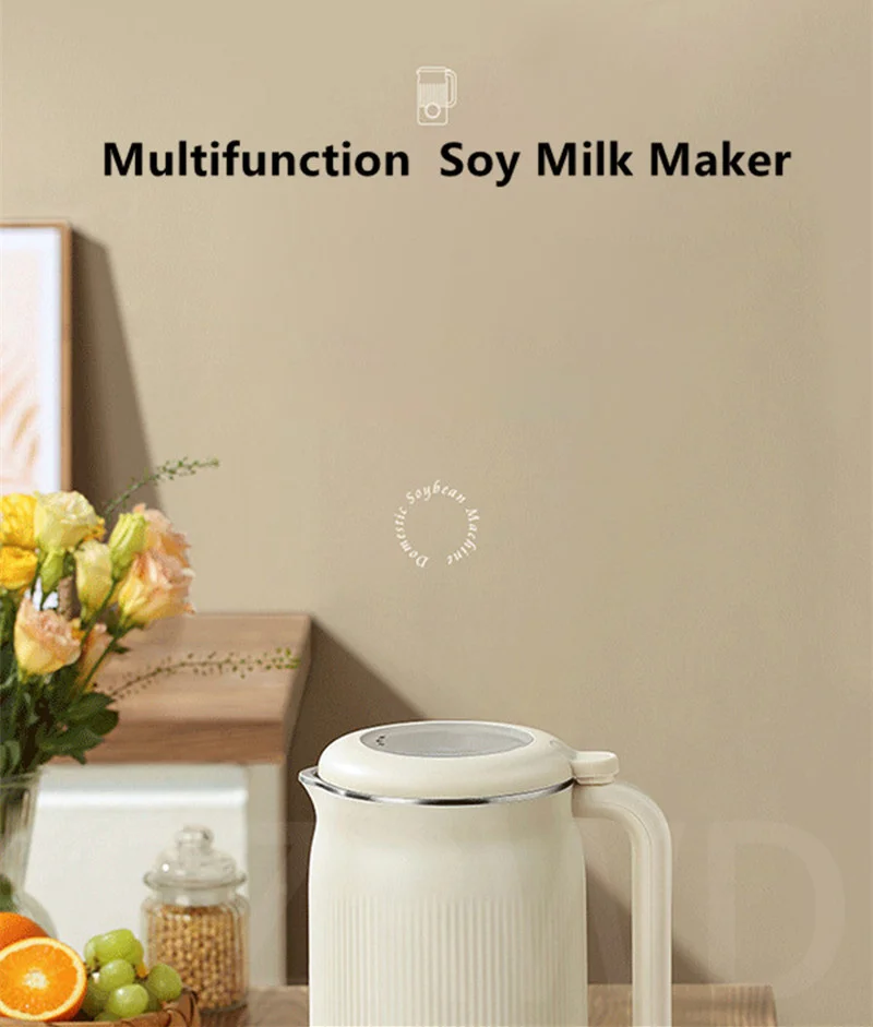Description Picture 2 of item1200ml Soybean Milk Machine Multifunction Juicer Portable Blender Wall Breaking Machine Automatic Heat Home Soy Milk Maker 220V